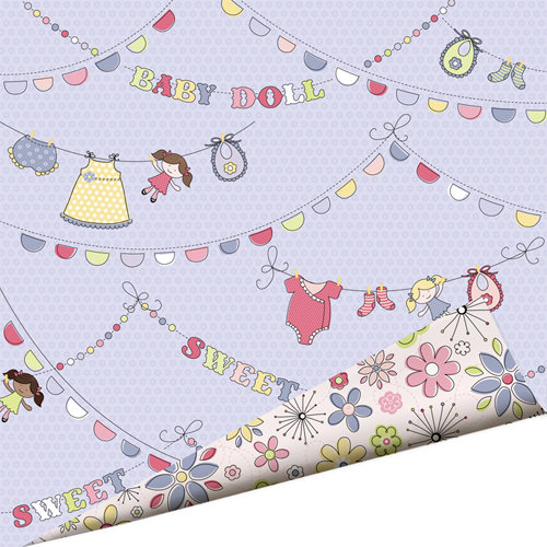 Imaginisce - Little Cutie Collection - 12 x 12 Double Sided Paper with Glossy Accents - Sweet Baby