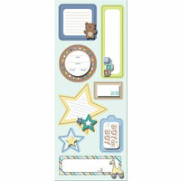 Imaginisce - Little Cutie Collection - Sticker Stackers - 3 Dimensional Stickers with Glossy Accents - Baby Babble - Boy