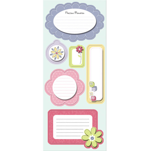 Imaginisce - Little Cutie Collection - Sticker Stackers - 3 Dimensional Stickers with Glossy Accents - Precious Memories - Girl