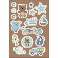 Imaginisce - Little Cutie Collection - Canvas Stickers - So Adored - Boy