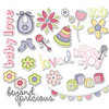 Imaginisce - Little Cutie Collection - Die Cut Cardstock Pieces with Glossy Accents - Molly's Nursery - Girl