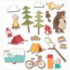 Imaginisce - Happy Camper Collection - Die Cut Cardstock Pieces with Glossy Accents - Camp Critter Icon