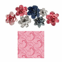 Imaginisce - Gotta Buy Basics Collection - Roly Rosies - Fabric - Pink Swirls