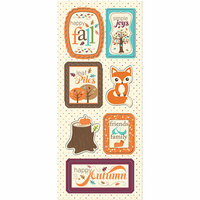 Imaginisce - Happy Harvest Collection - Chipboard Stickers with Glossy Accents - Happy Fall
