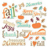 Imaginisce - Happy Harvest Collection - Die Cut Cardstock Pieces with Glossy Accents - Fall Phrases Word