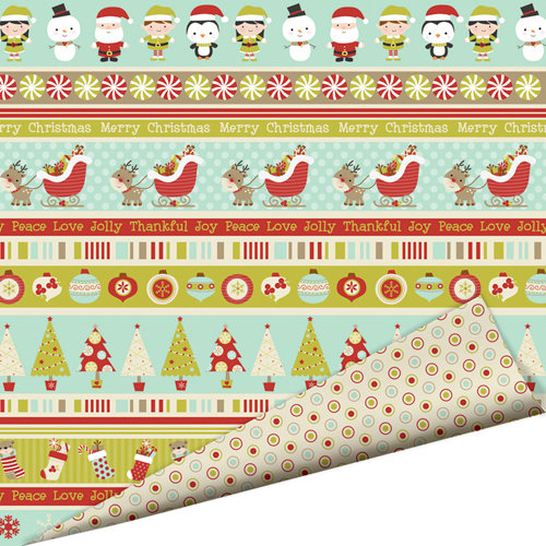 Imaginisce - Santa's Little Helper Collection - Christmas - 12 x 12 Double Sided Paper with Glossy Accents - Jingle All the Way