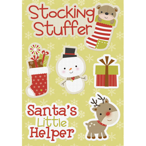 Imaginisce - Santa's Little Helper Collection - Christmas - Canvas Stickers - Holiday Wishes