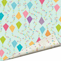 Imaginisce - Hippity Hop Collection - 12 x 12 Double Sided Paper with Glossy Accents - Fly a Kite