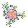 Imaginisce - Hippity Hop Collection - Snag 'em Acrylic Stamps - Spring Flower