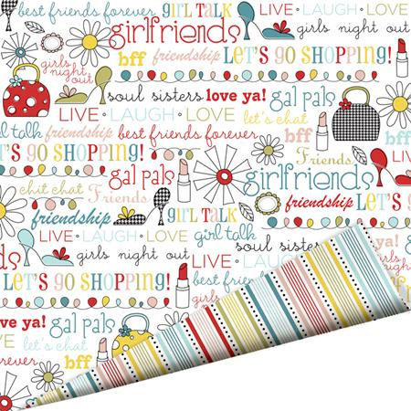 Imaginisce - Sole Sisters Collection - 12 x 12 Double Sided Paper with Glossy Accents - Chic Chat