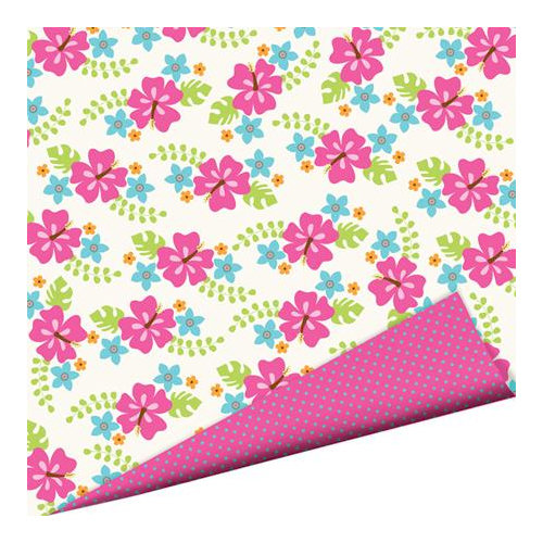 Imaginisce - Makin' Waves Collection - 12 x 12 Double Sided Paper with Glossy Accents - Bloomin' Hot