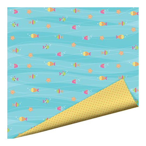 Imaginisce - Makin' Waves Collection - 12 x 12 Double Sided Paper with Glossy Accents - Keepin' Cool