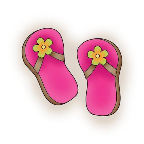 Imaginisce - Makin' Waves Collection - Snag 'em Acrylic Stamps - Flip Flops