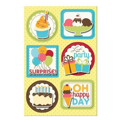 Imaginisce - Hello, Cupcake Collection - Sticker Stacker - 3 Dimensional Stickers with Glossy Accents - Surprise