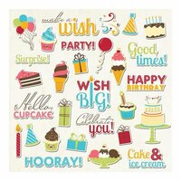 Imaginisce - Hello, Cupcake Collection - Die Cut Cardstock Pieces with Glossy Accents - Wish Come True