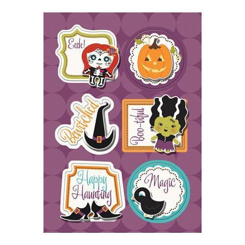 Imaginisce - Monster Mash Collection - Halloween - Sticker Stacker - 3 Dimensional Stickers with Glossy Accents - Boo-tiful Friends