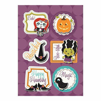 Imaginisce - Monster Mash Collection - Halloween - Sticker Stacker - 3 Dimensional Stickers with Glossy Accents - Boo-tiful Friends