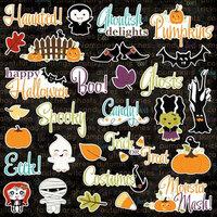 Imaginisce - Monster Mash Collection - Halloween - Die Cut Cardstock Pieces with Glossy Accents - Ghoulish Delights