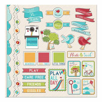 Imaginisce - Childhood Memories Collection - 12 x 12 Cardstock Stickers - Icons