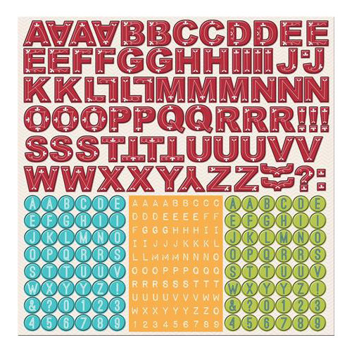 Imaginisce - Childhood Memories Collection - 12 x 12 Cardstock Stickers - Alphabet