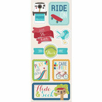 Imaginisce - Childhood Memories Collection - Chipboard Stickers - Hide and Seek