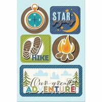 Imaginisce - Outdoor Adventure Collection - Sticker Stacker - 3 Dimensional Stickers with Glossy Accents - S'more