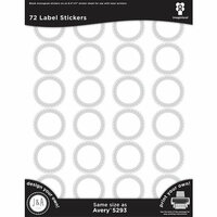 Imaginisce - Black Ice Collection - Silver Medallion Circle Label Stickers
