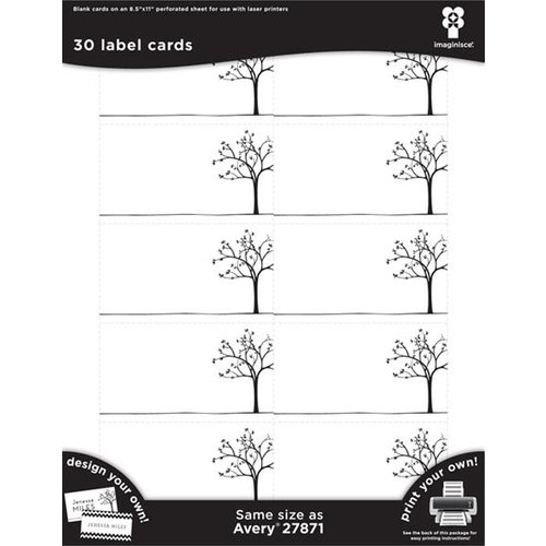 Imaginisce - Black Ice Collection - Label Cards - Tree Line