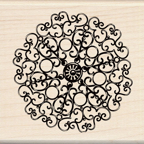 Inkadinkado - Wood Mounted Stamps - Metalwork Ornate Circle