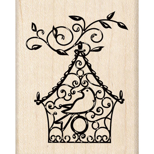 Inkadinkado - Refresh Collection - Wood Mounted Stamps - Bird House Branch