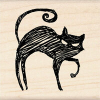 Inkadinkado - Halloween Collection - Wood Mounted Stamps - Black Cat