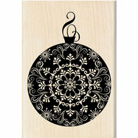 Inkadinkado - Holiday Collection - Wood Mounted Stamps - Round Ornament