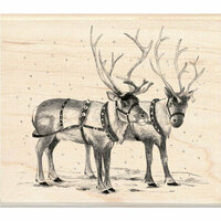 Inkadinkado - Holiday Collection - Wood Mounted Stamps - Reindeer, CLEARANCE