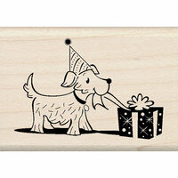 Inkadinkado - Birthday Fun Collection - Wood Mounted Stamps - Doggie Present