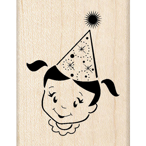 Inkadinkado - Birthday Fun Collection - Wood Mounted Stamps - Party Girl