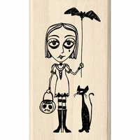 Inkadinkado - Halloween Collection - Wood Mounted Stamps - Goth Girl