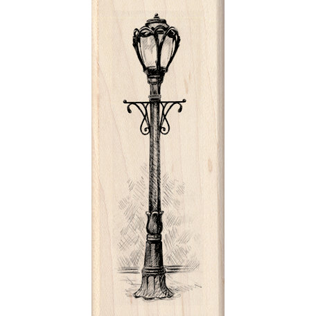 Inkadinkado - Sketches Collection - Wood Mounted Stamps - Park Lamp Post