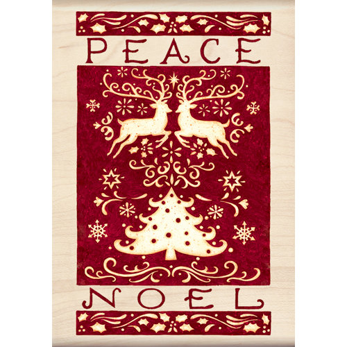 Inkadinkado - Holiday Collection - Christmas - Wood Mounted Stamps - Peace Noel