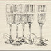 Inkadinkado - Out on the Town Collection - Wood Mounted Stamps - Champagne Glasses