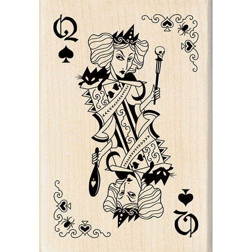 Inkadinkado - Halloween - Wood Mounted Stamps - Witch Queen Playing Card