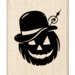 Inkadinkado - Halloween - Wood Mounted Stamps - Bowler Hat Pumpkin