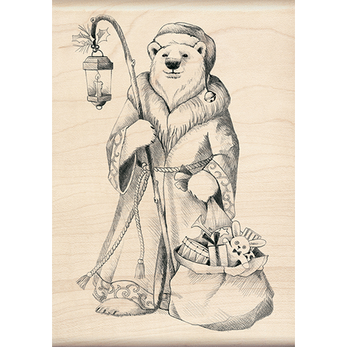 Inkadinkado - Christmas - Wood Mounted Stamps - Santa Polar Bear