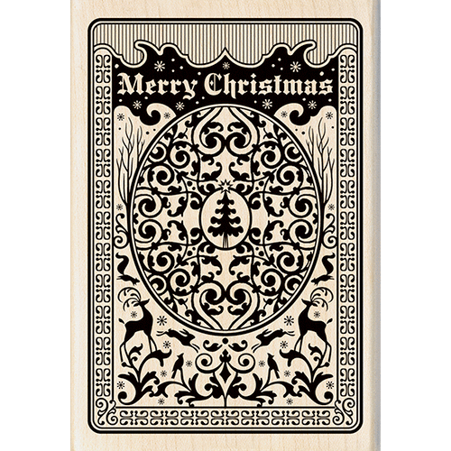 Inkadinkado - Christmas - Wood Mounted Stamps - Christmas Playing Card