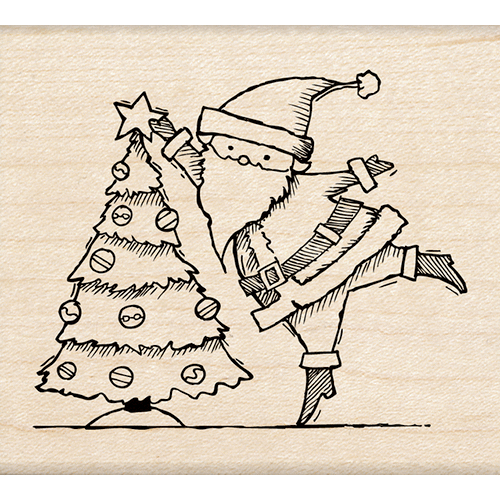 Inkadinkado - Christmas - Wood Mounted Stamps - Santa Tree
