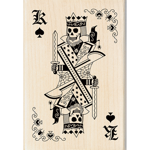 Inkadinkado - Halloween - Wood Mounted Stamps - Skeleton King Playing Card