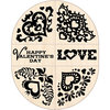 Inkadinkado - Valentine's Day Collection - Wood Mounted Stamps - Hearts Oval Set