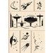 Inkadinkado - Layering Wood Scenes Collection - Wood Mounted Stamps - Outer Space Set