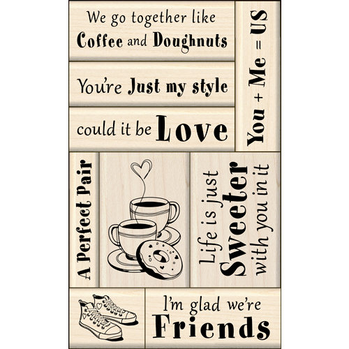 Inkadinkado - Layering Wood Card Making Collection - Wood Mounted Stamps - Love and Friendship