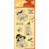 Inkadinkado - Halloween Collection - Clear Acrylic Stamp Set - Cat and Friends