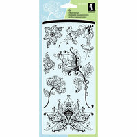 Inkadinkado - Spring Collection - Clear Acrylic Stamps - Artistic Flower Creation